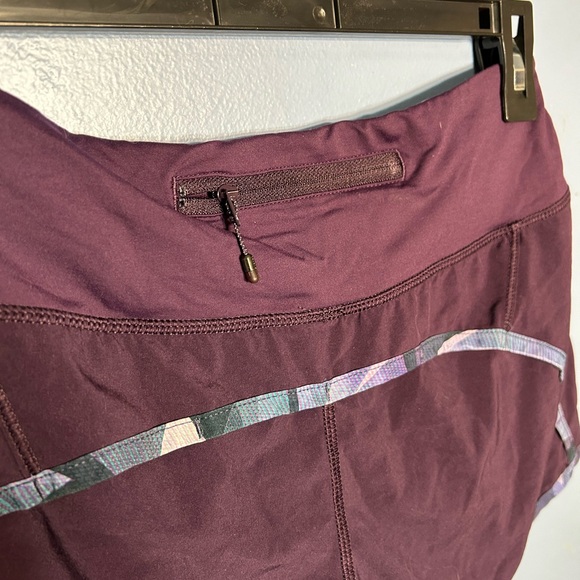 Lululemon Purple Shorts with Patterned Piping - Picture 5 of 7